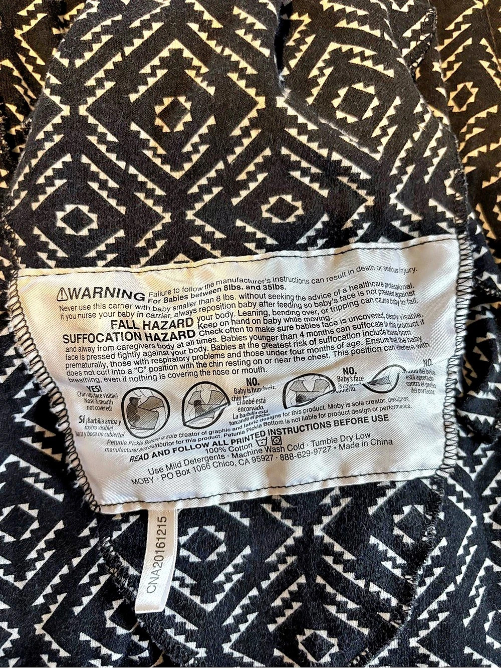 Moby Wrap Aztec Print - Picture 2 of 2